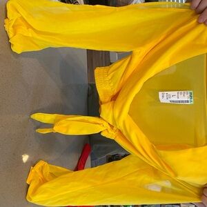 Yellow crop top with tie